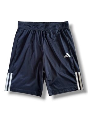 ADIDAS Boy’s Navy Blue and White Athletic Shorts